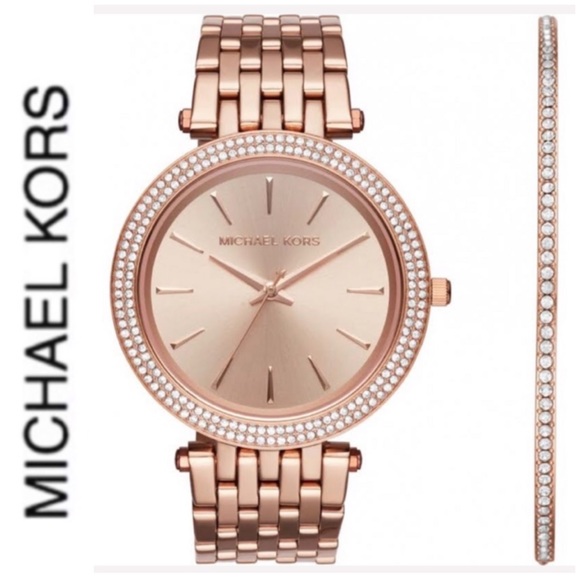Michael Kors Accessories - NWT authentic MK rosegold tone watch & bracelet